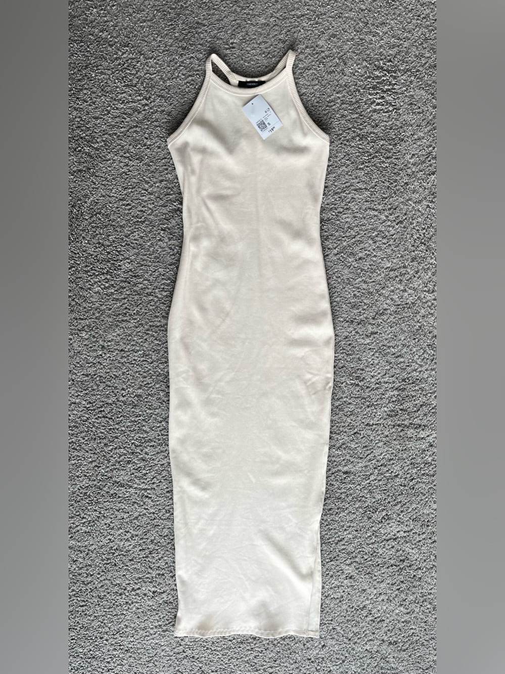 Forever 21 Ribbed Tank Midi Dress in Cream